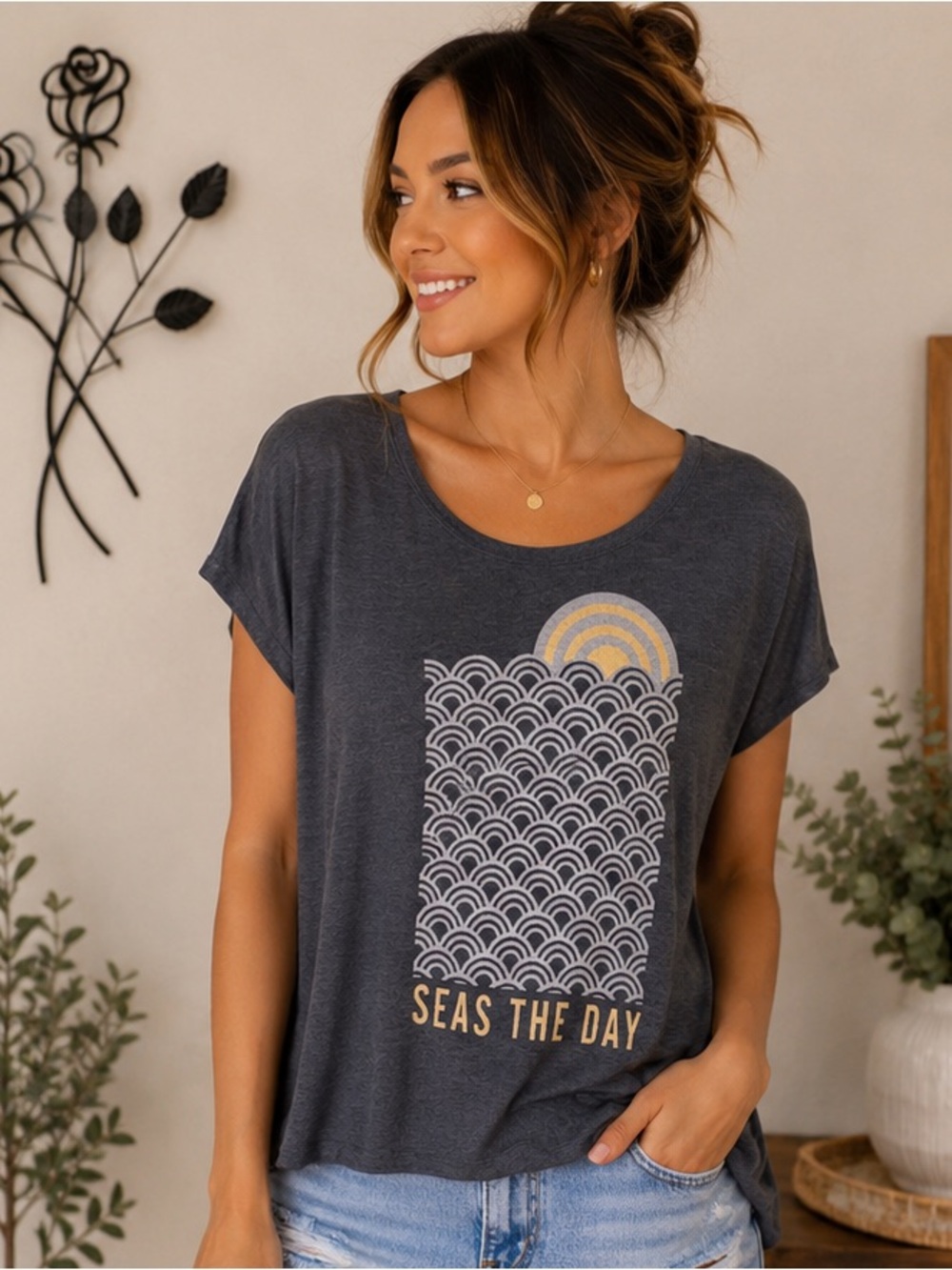 Old Navy “Seas the Day” Graphic Tee – Size Large